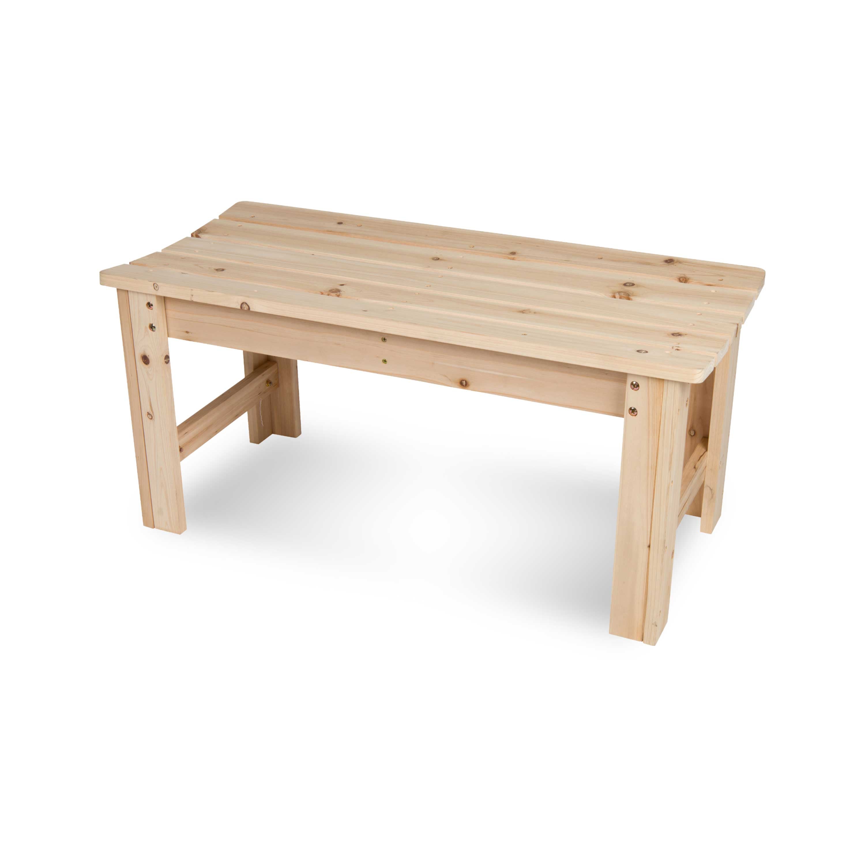 Backless Garden Bench, Natural