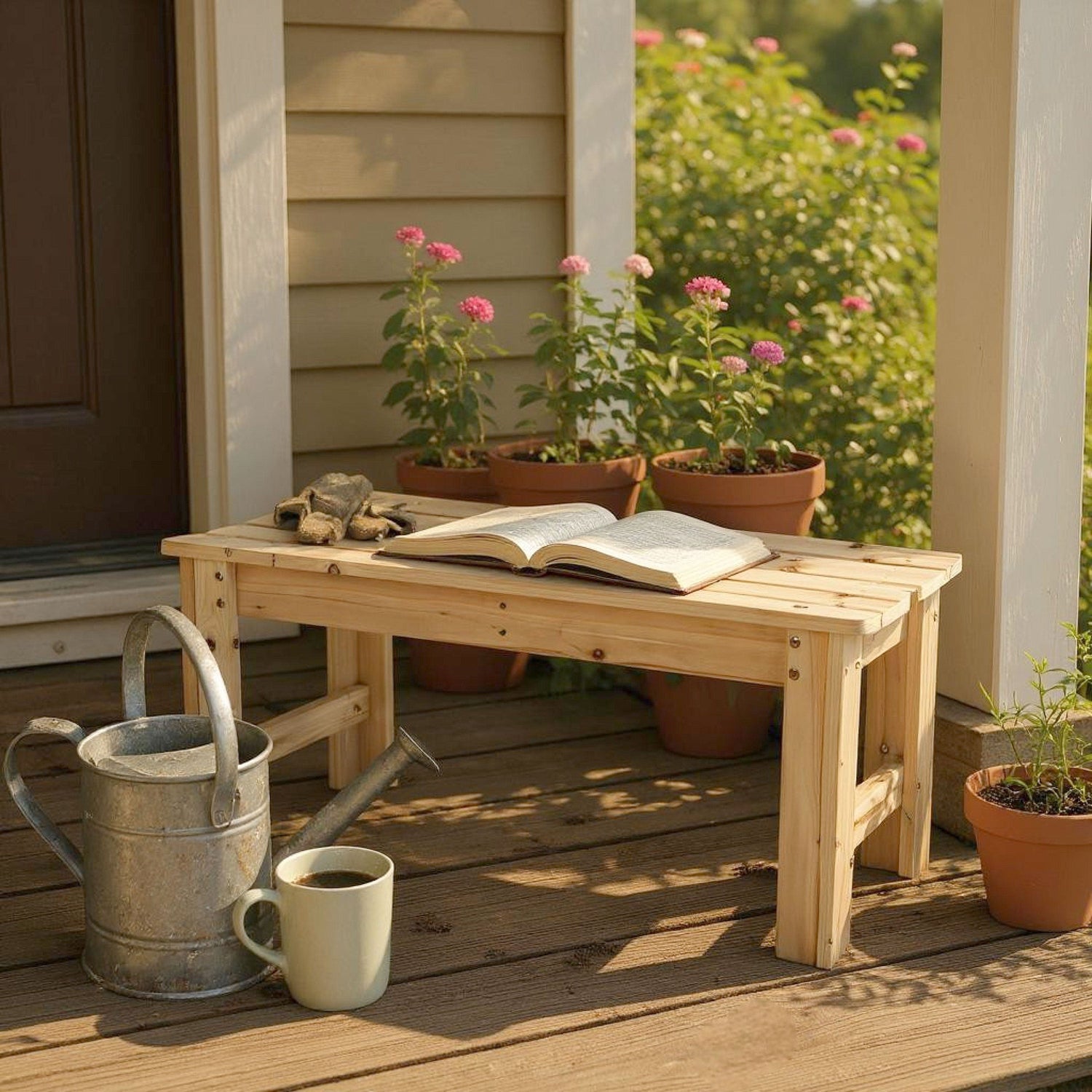 3 Ft. Backless Garden Bench, Natural