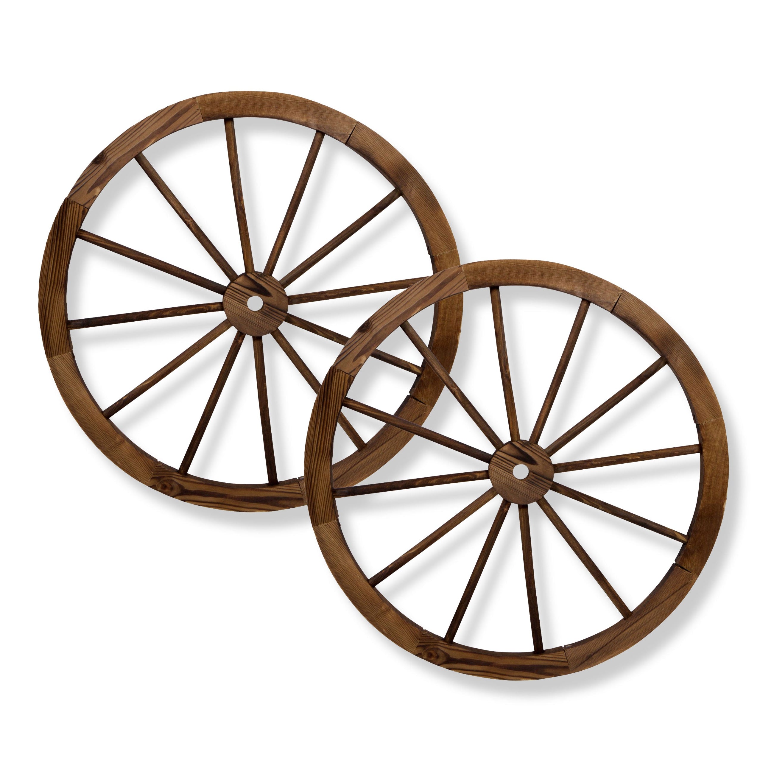 32" Decorative Wagon Wheel/Trellis, Burnt Brown, 2pk