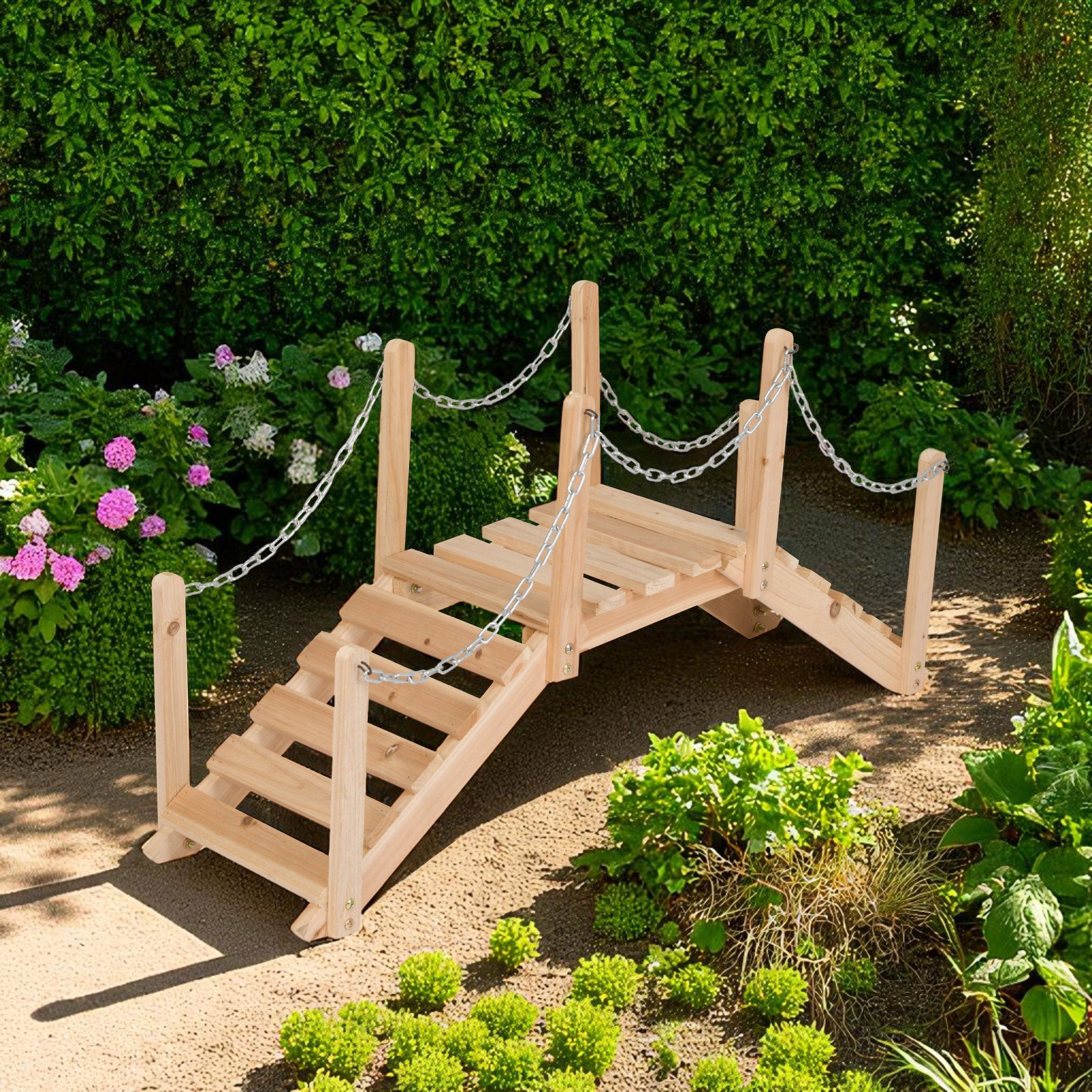 3 Ft. Decorative Cedar Garden Bridge, Natural