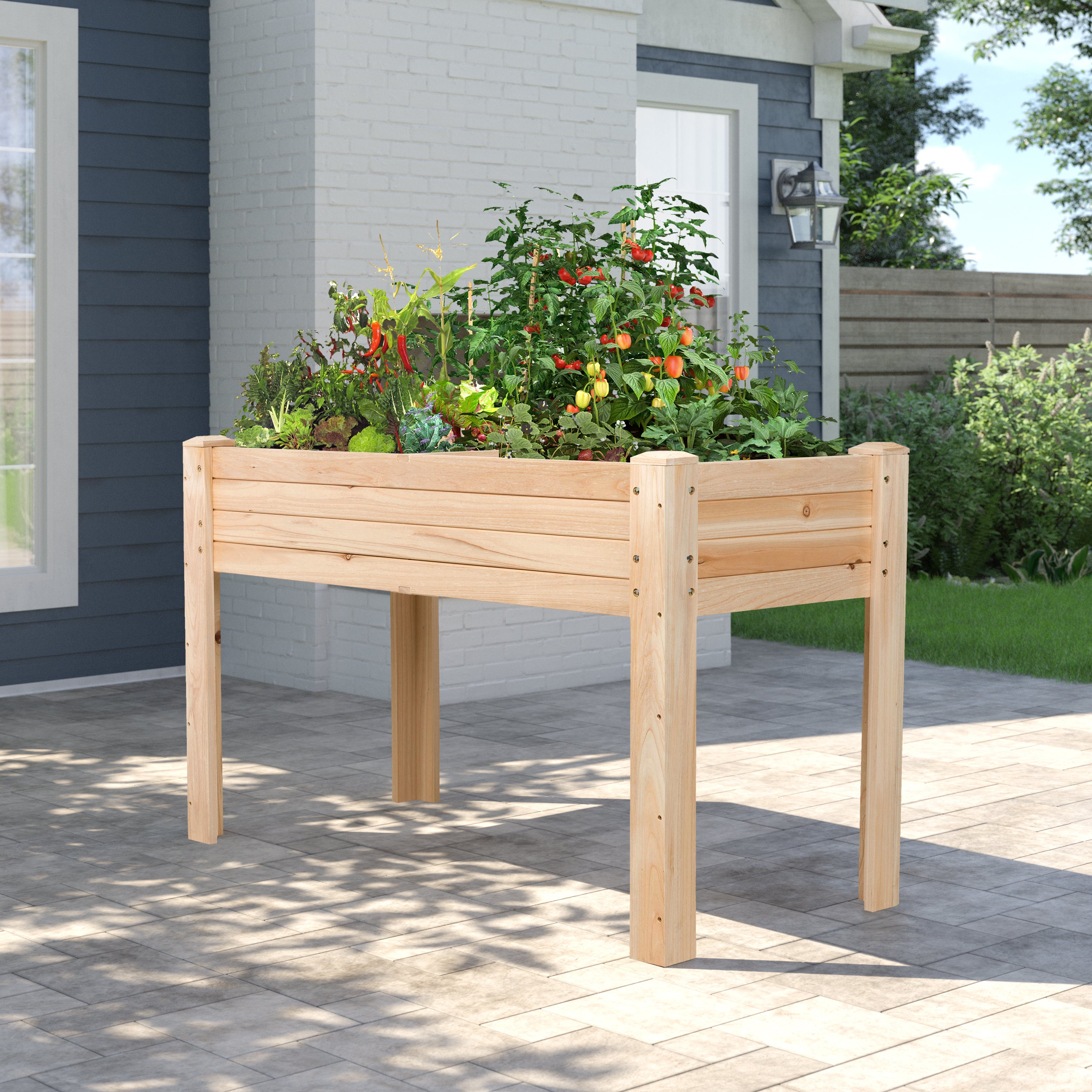 48" Raised Garden Bed, Natural