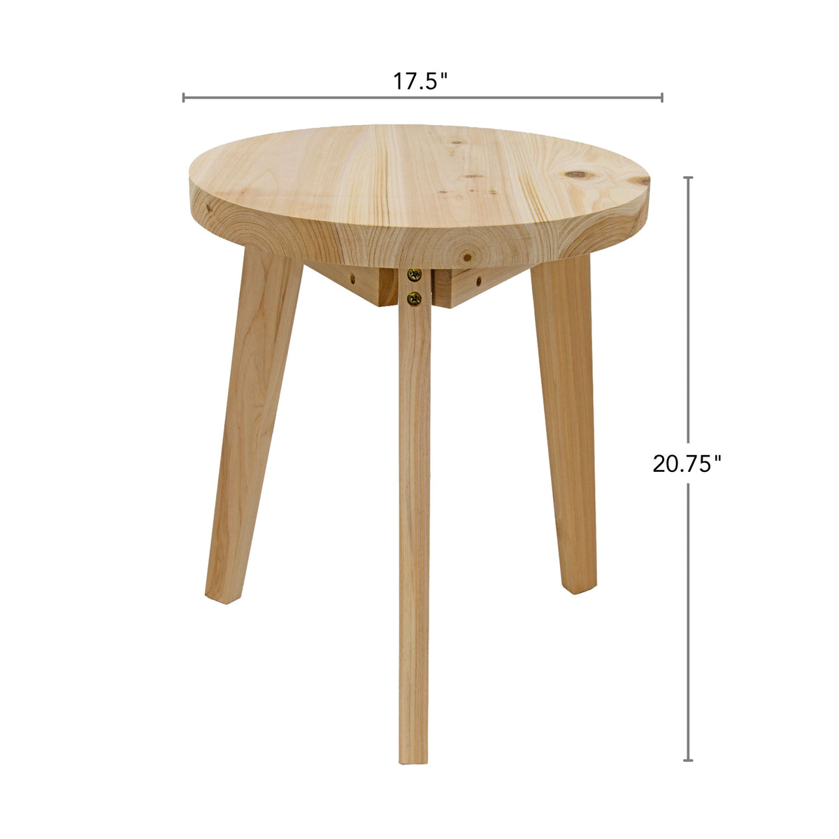 21" Round Cedar Wood Side Table