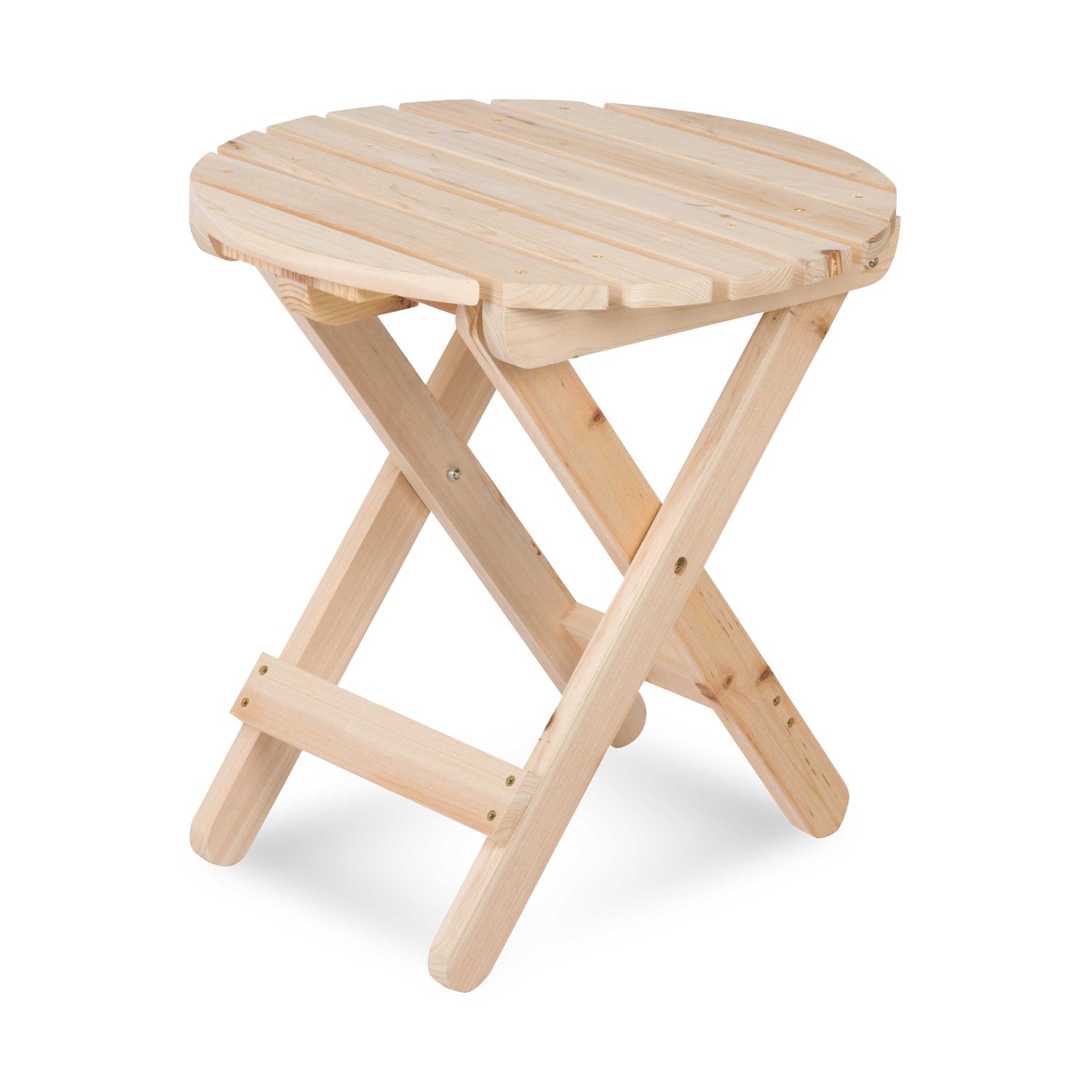 Wooden folding stool on a white background 
