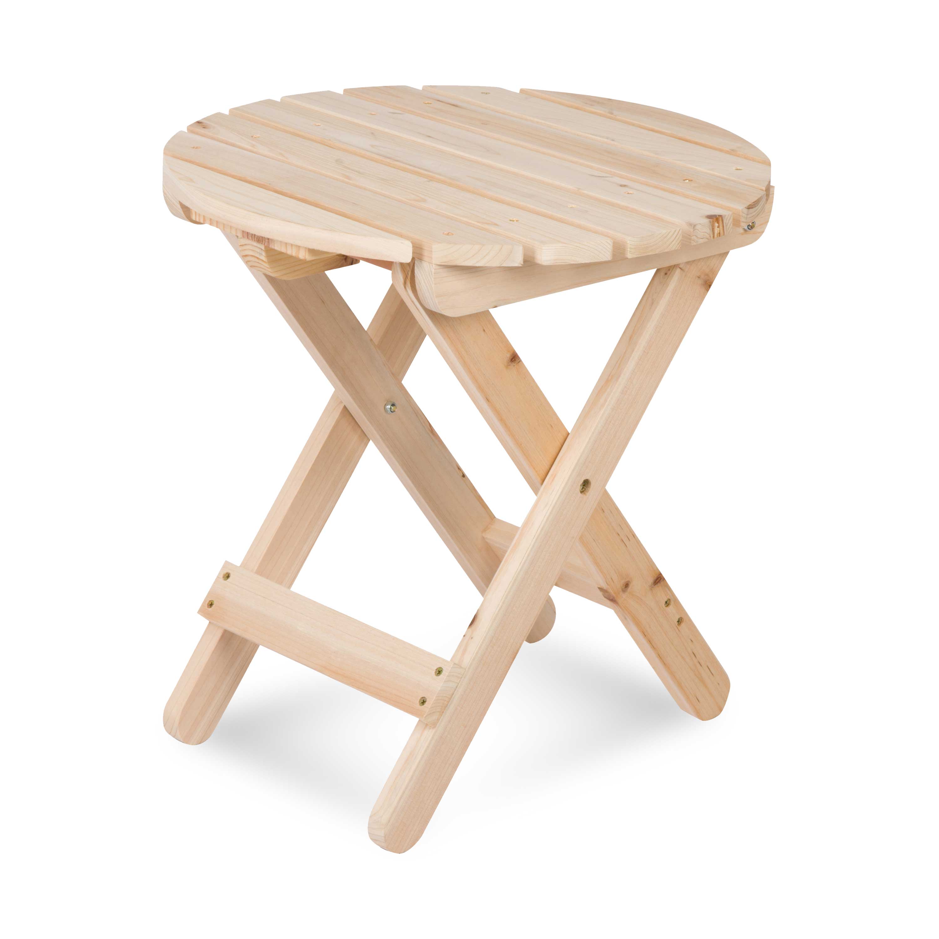 Wooden folding stool on a white background 