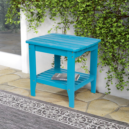 Long Island Rectangular Side Table, Aqua