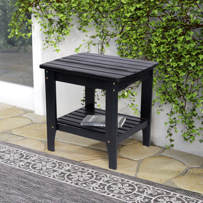 Long Island Rectangular Side Table, Black