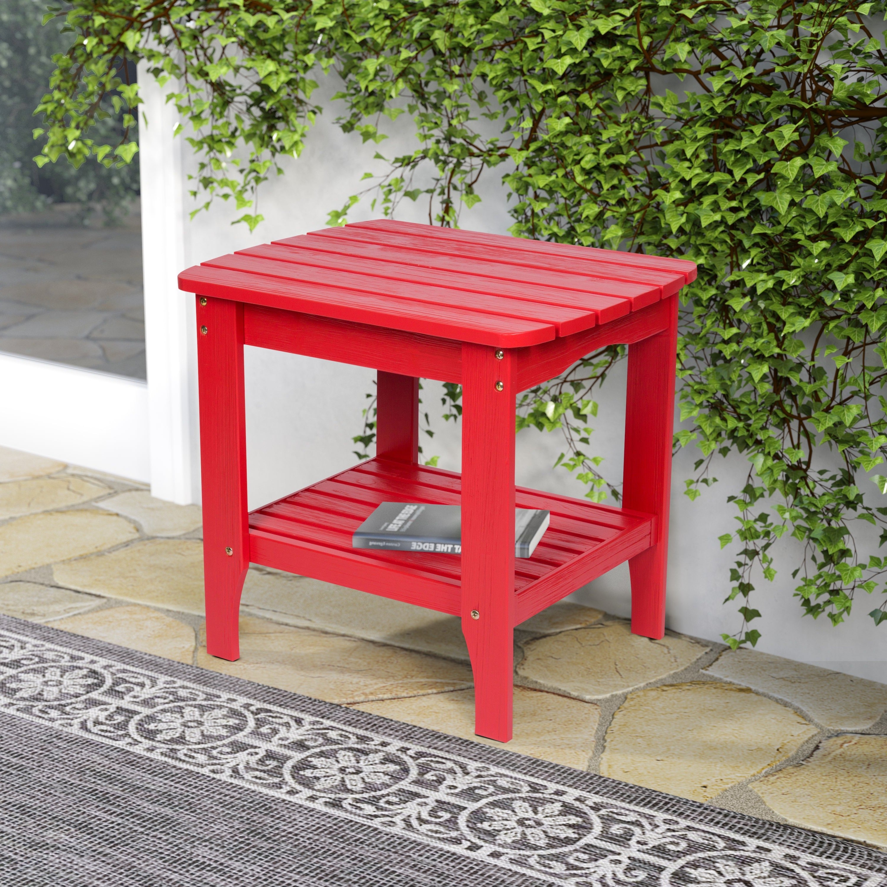 Long Island Rectangular Side Table, Chili Red