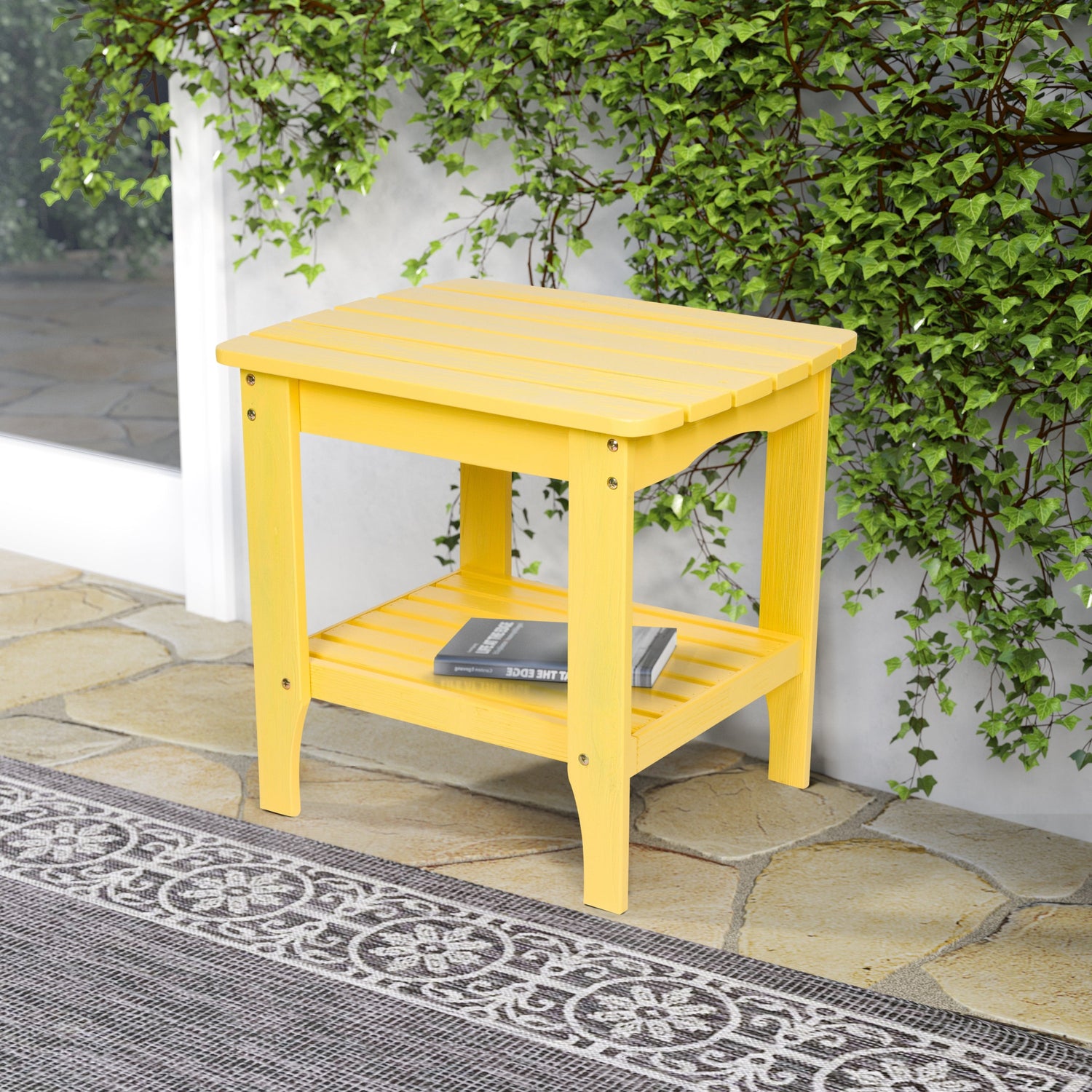 Long Island Rectangular Side Table, Lemon Yellow