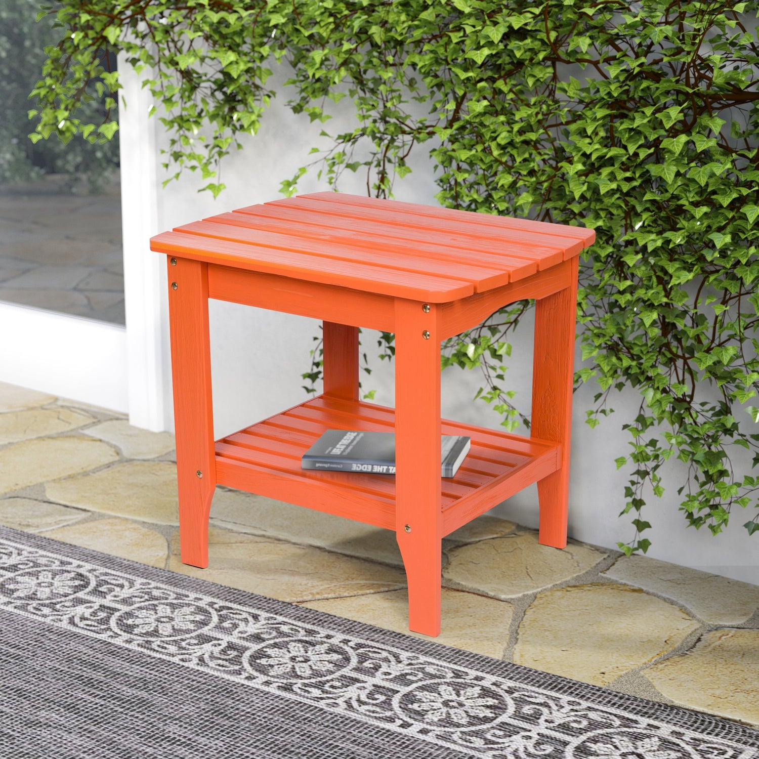 Long Island Rectangular Side Table, Organic Pumpkin