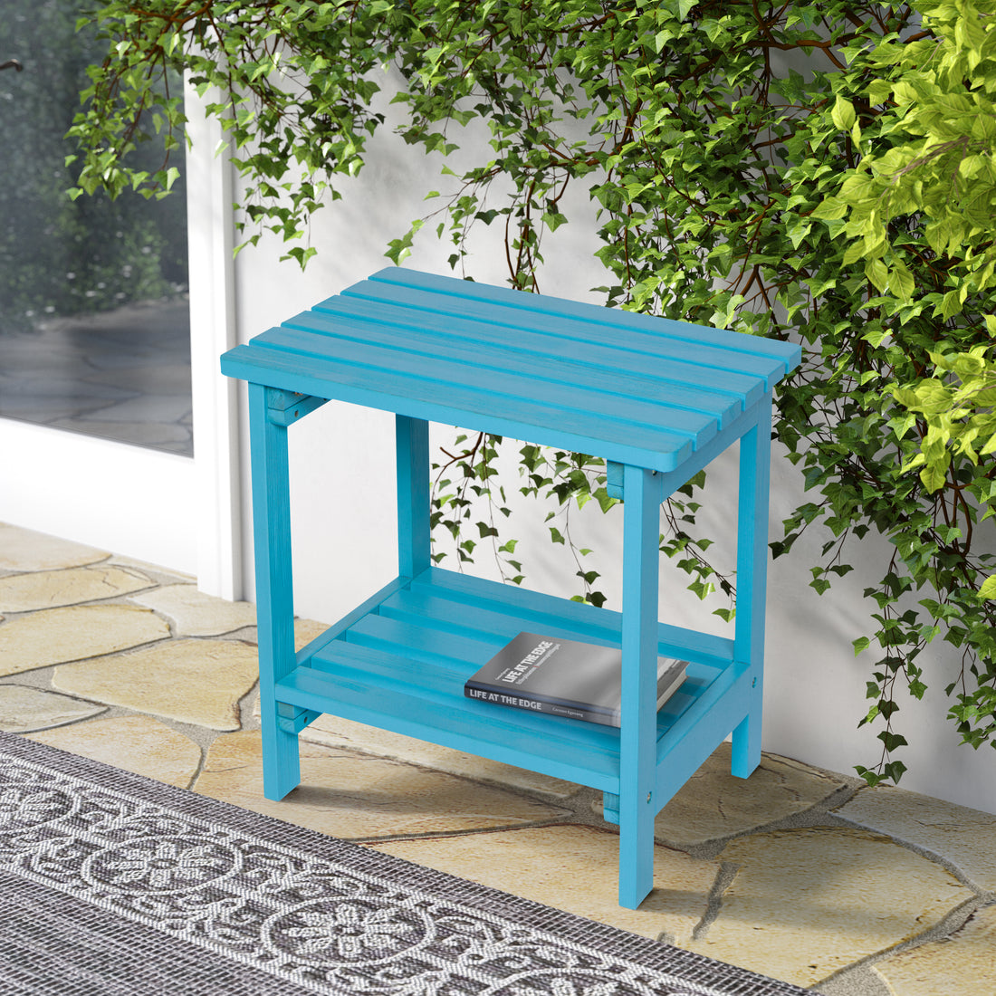 Providence Rectangular Side Table, Aqua