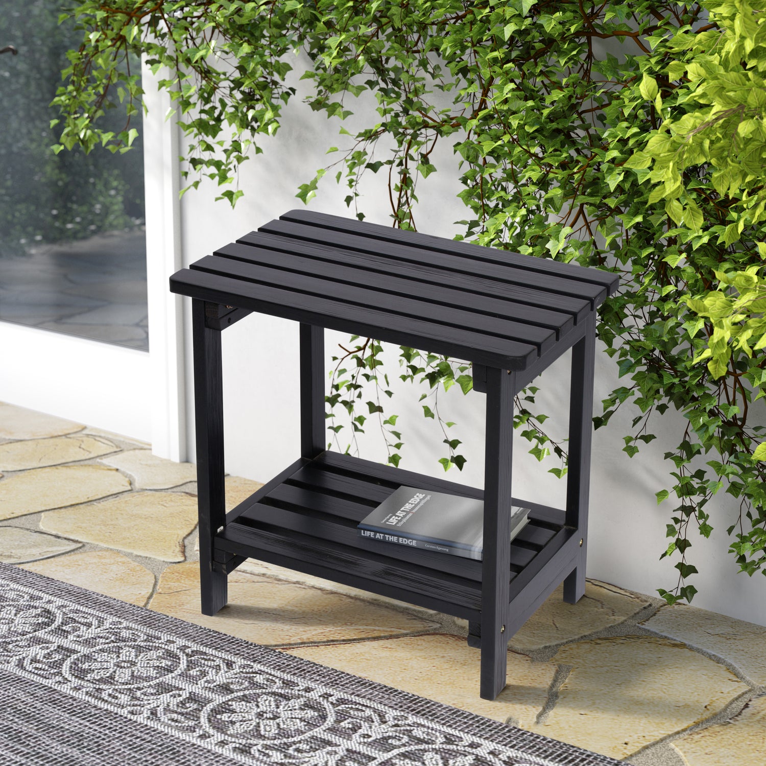 Providence Rectangular Side Table, Black