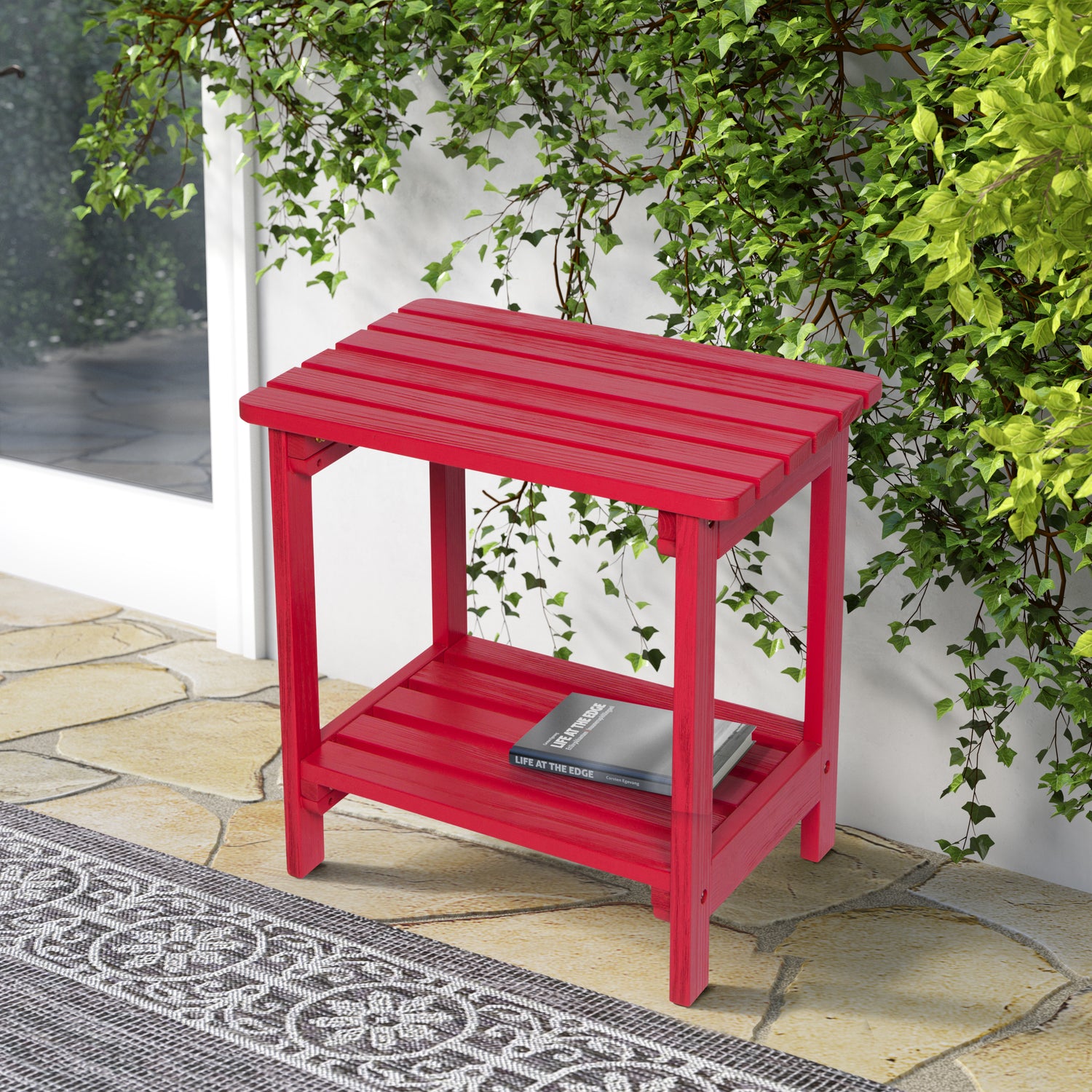 Providence Rectangular Side Table, Chili Red