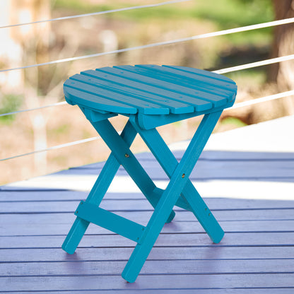 Adirondack Round Folding Table, Aqua