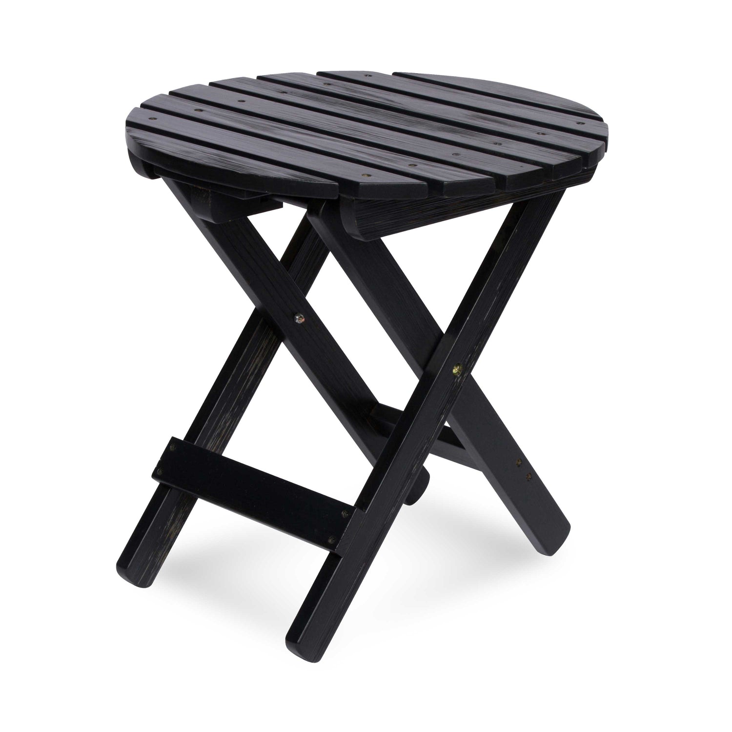 Adirondack Round Folding Table, Black