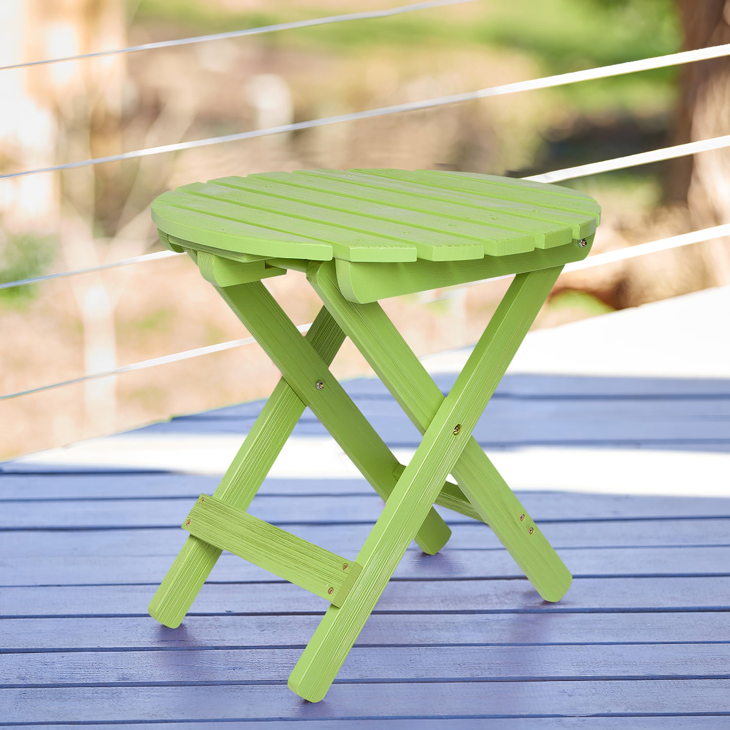 Adirondack Round Folding Table, Lime Green