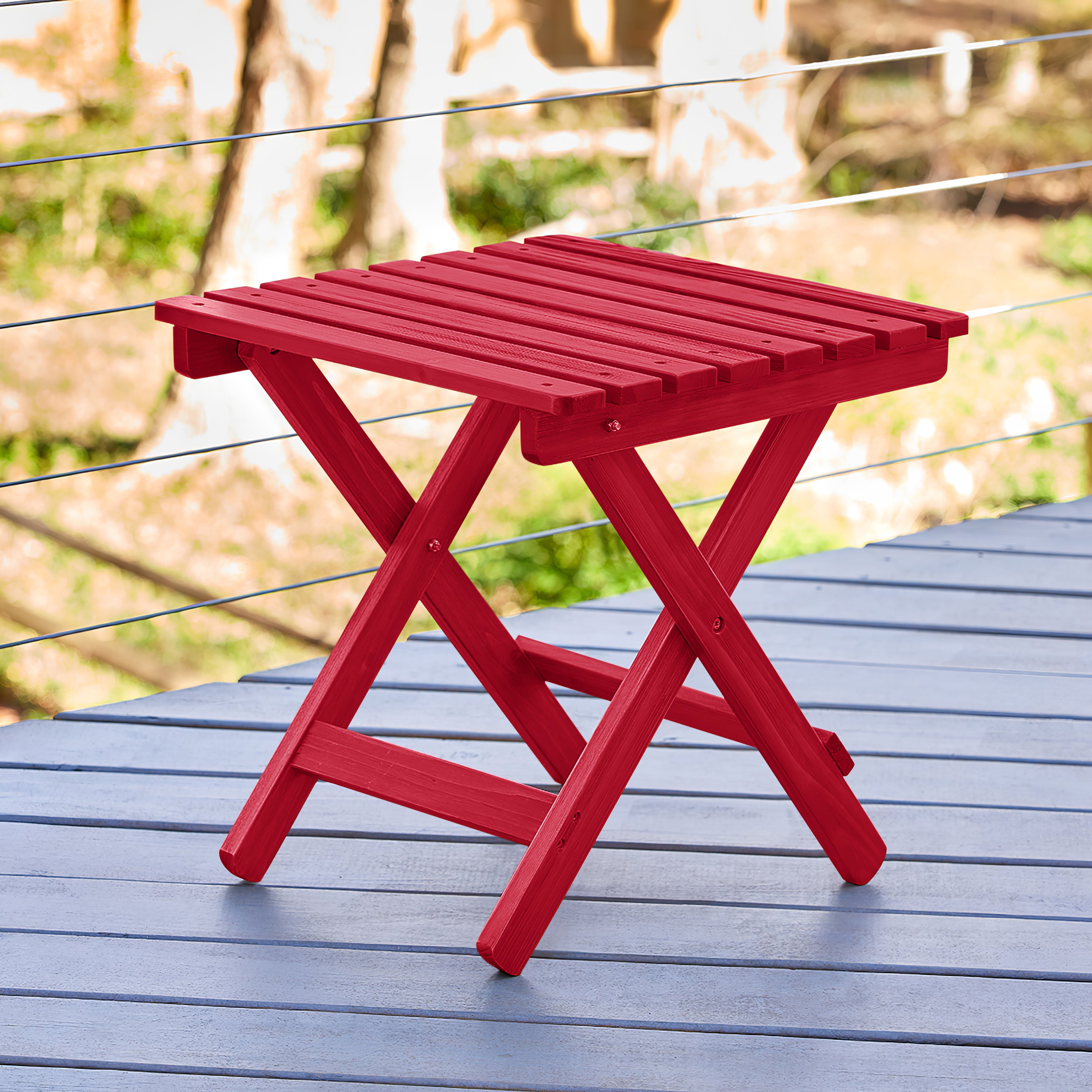 Adirondack Square Folding Table, Chili Red