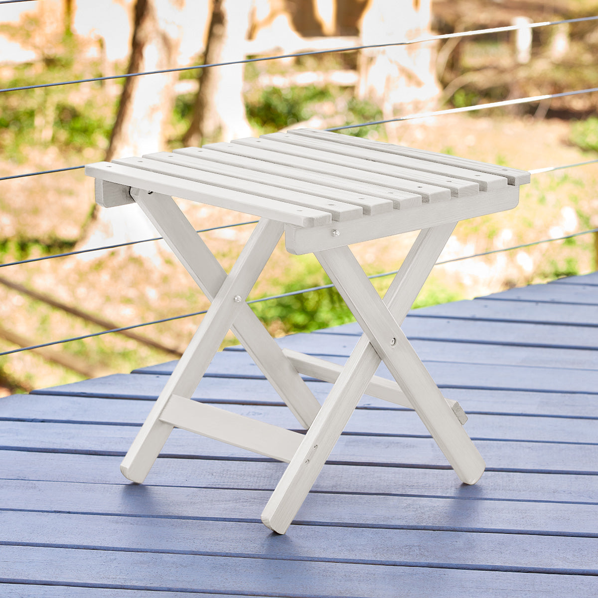 Adirondack Square Folding Table, Eggshell White