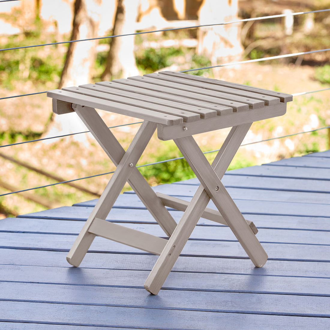 Adirondack Square Folding Table, Graystone