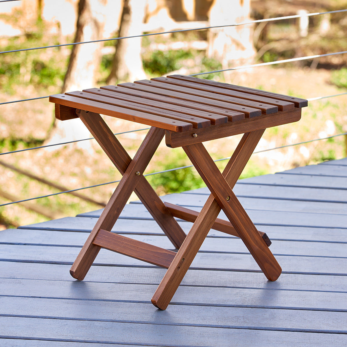 Adirondack Square Folding Table, Oak