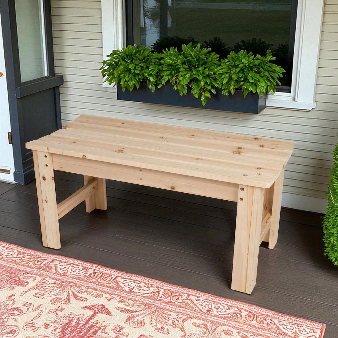 3 Ft. Backless Garden Bench, Natural