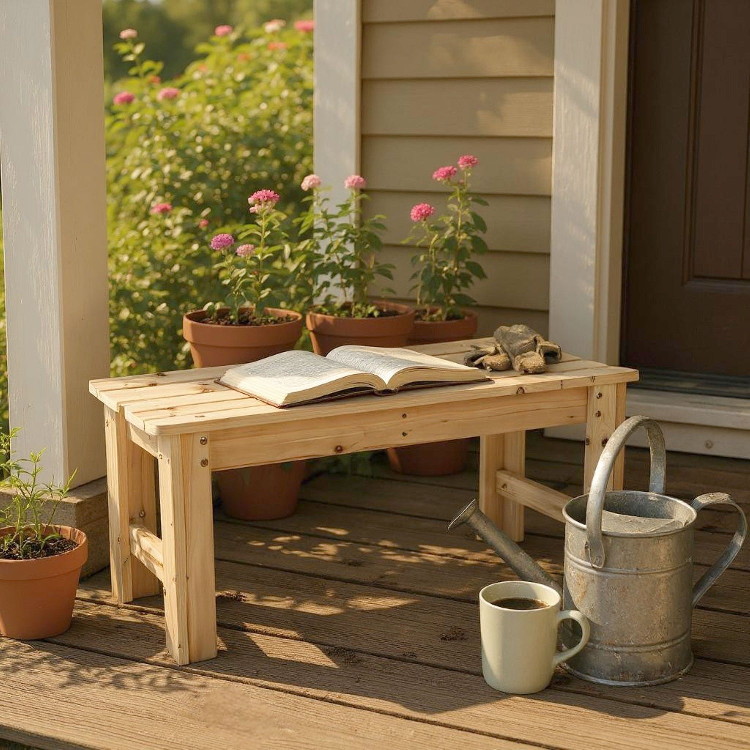 3 Ft. Backless Garden Bench, Natural