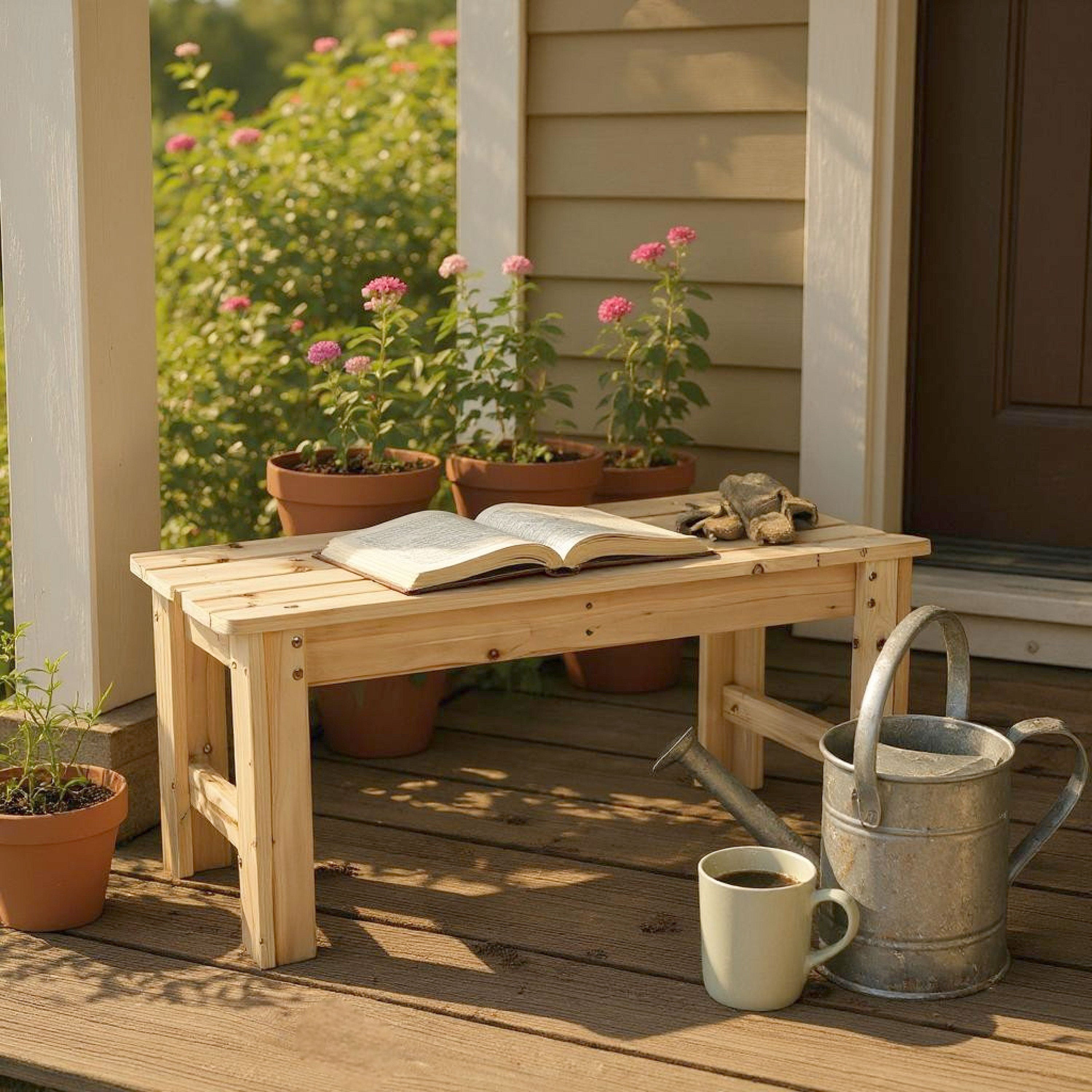 3 Ft. Backless Garden Bench, Natural