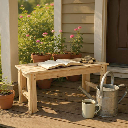 3 Ft. Backless Garden Bench, Natural