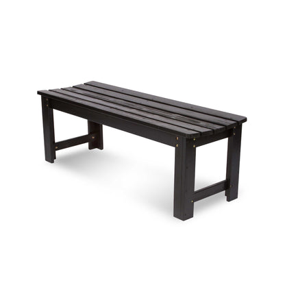 4 Ft. Backless Garden Bench, Black