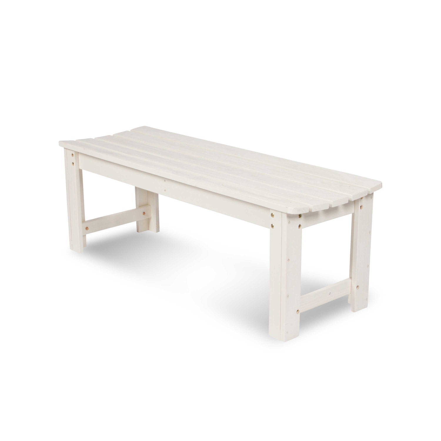 4 Ft. Backless Garden Bench, Eggshell White