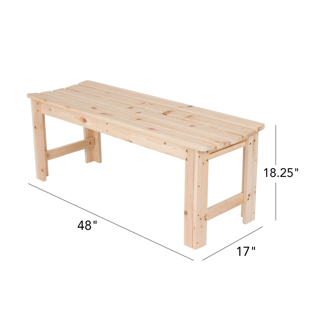 4' Backless Garden Bench
