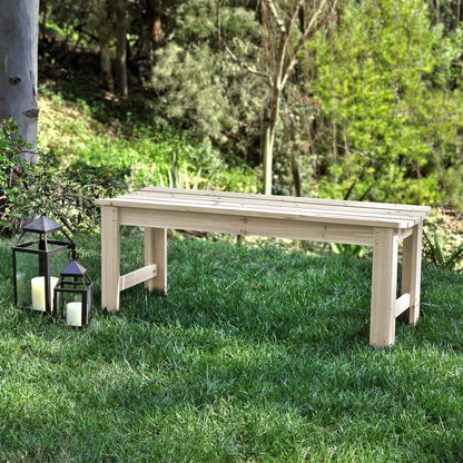 4 Ft. Backless Garden Bench, Natural