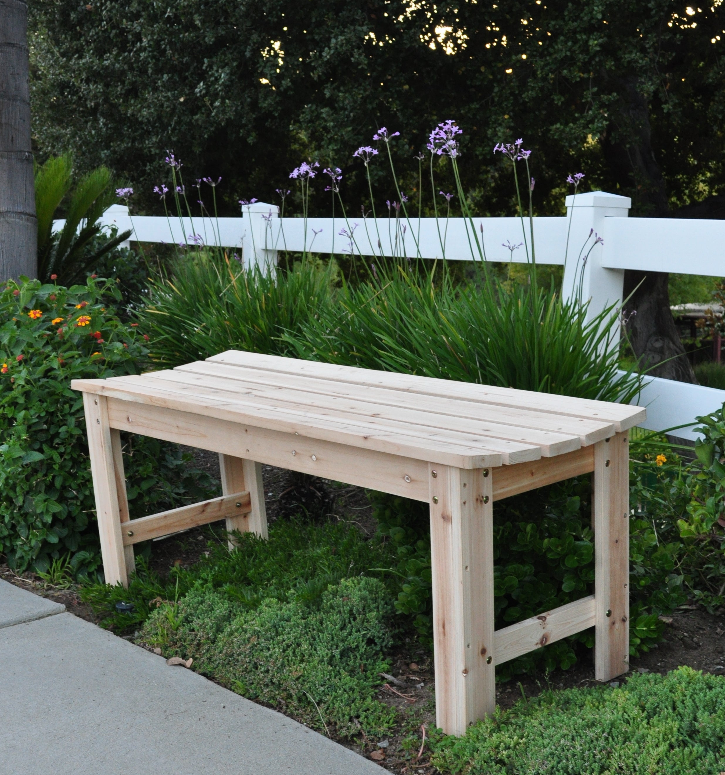 4 Ft. Backless Garden Bench, Natural