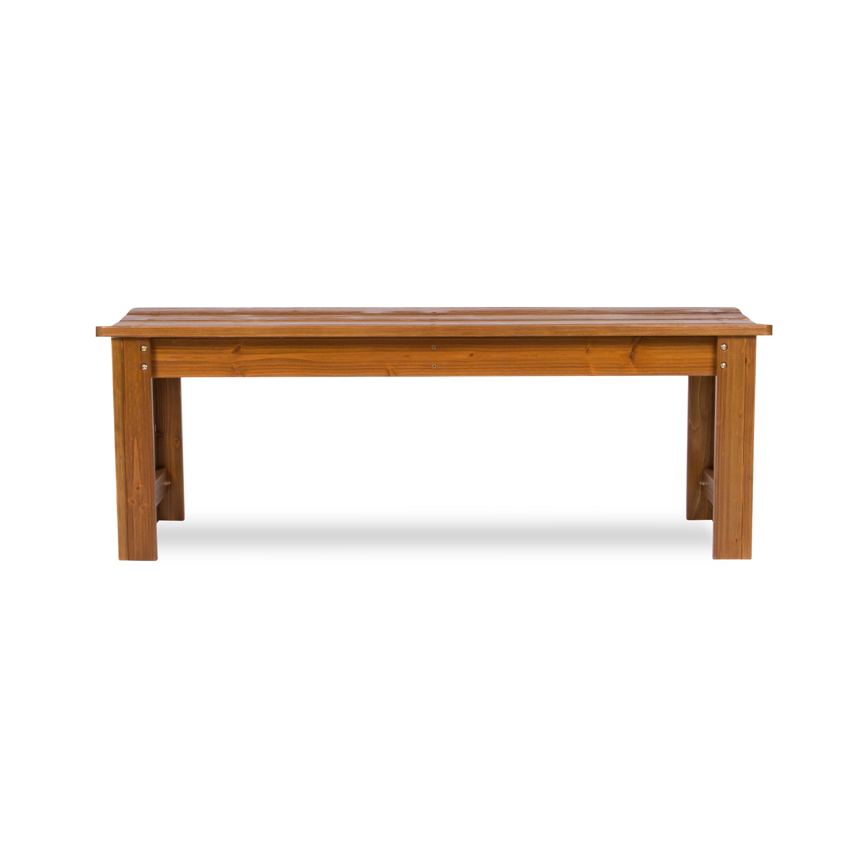 4 Ft. Backless Garden Bench, Oak