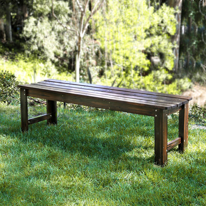 5 Ft. Backless Garden Bench, Burnt Brown