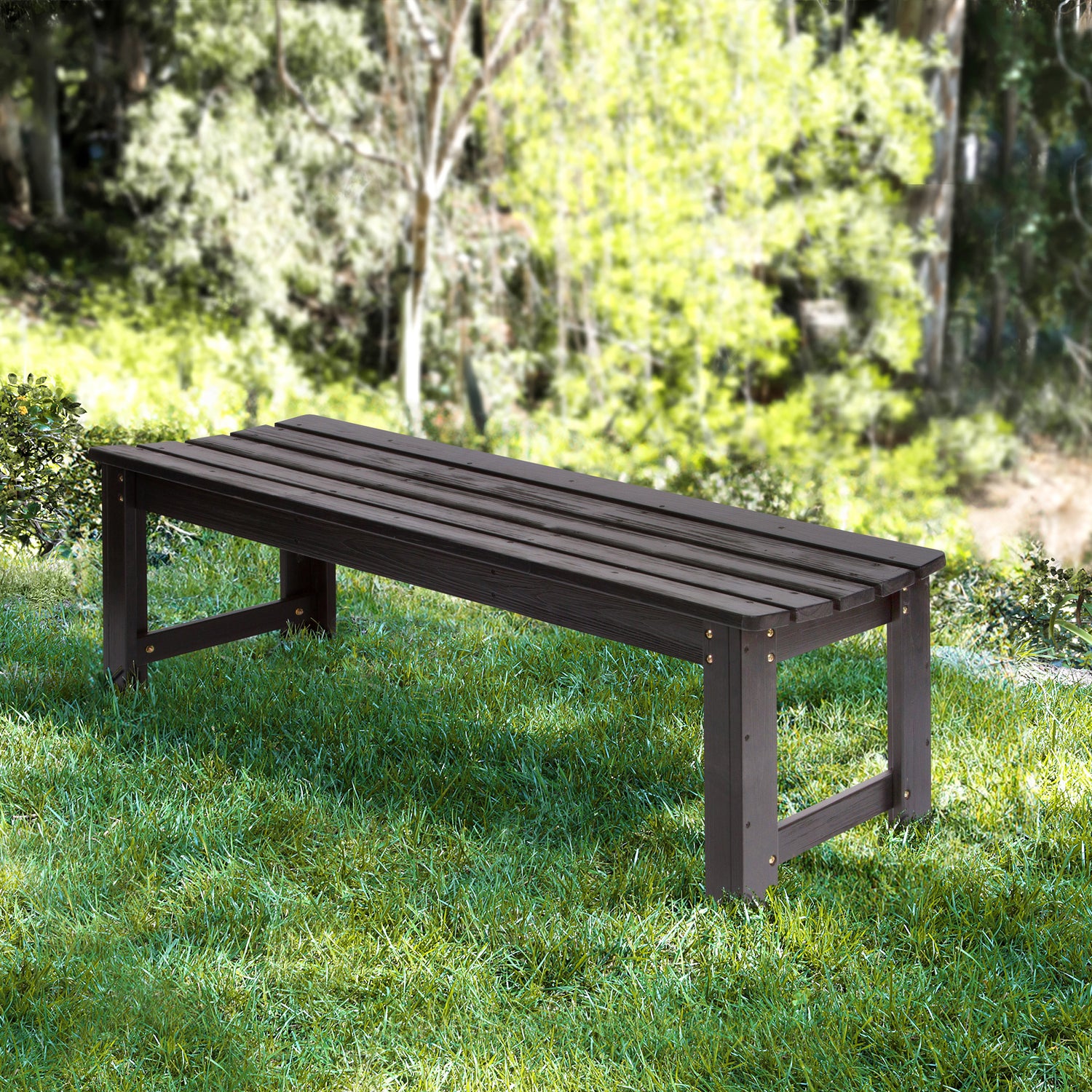 5 Ft. Backless Garden Bench, Black