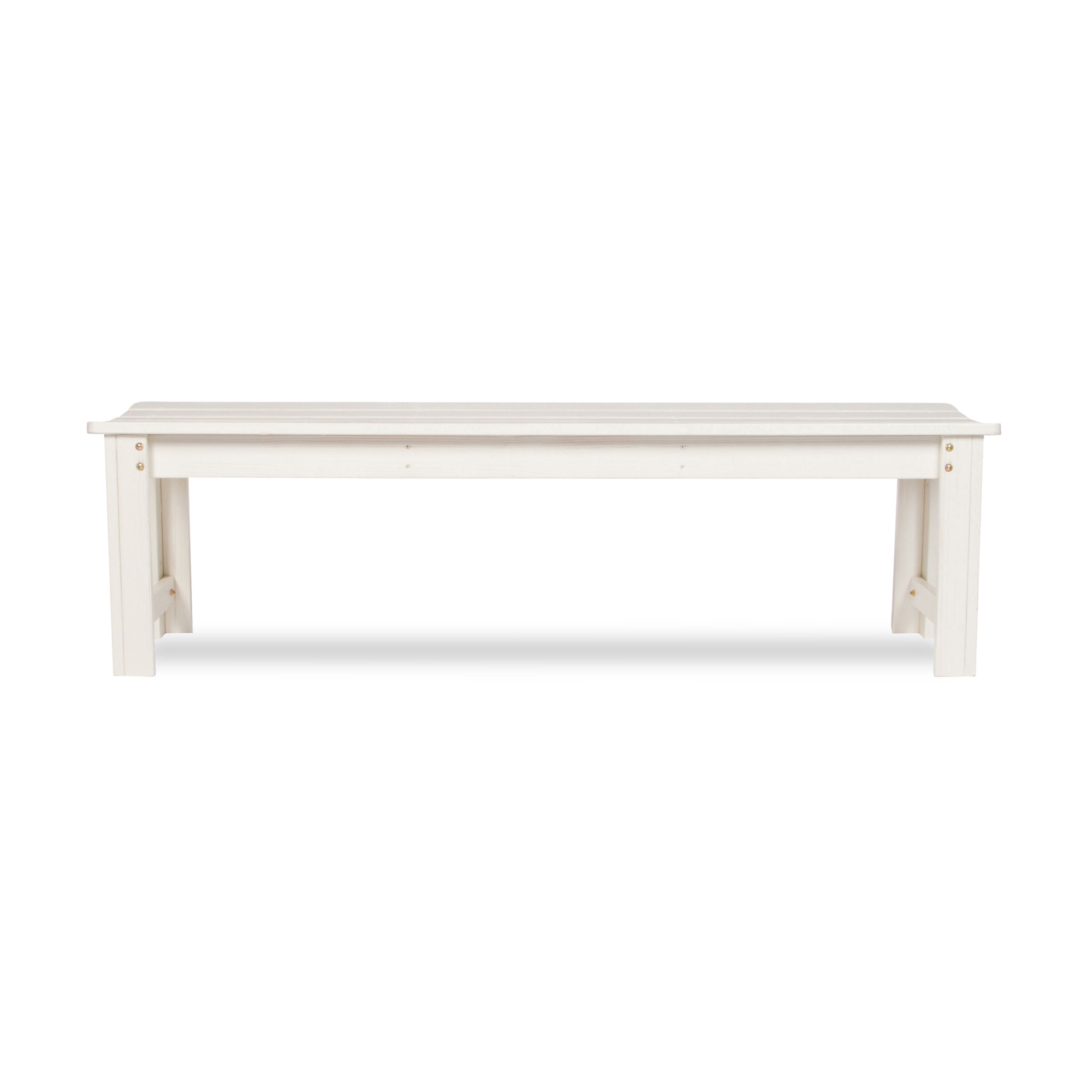 5 Ft. Backless Garden Bench, Eggshell White