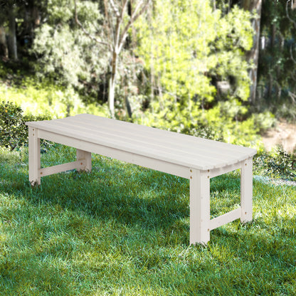 5 Ft. Backless Garden Bench, Eggshell White