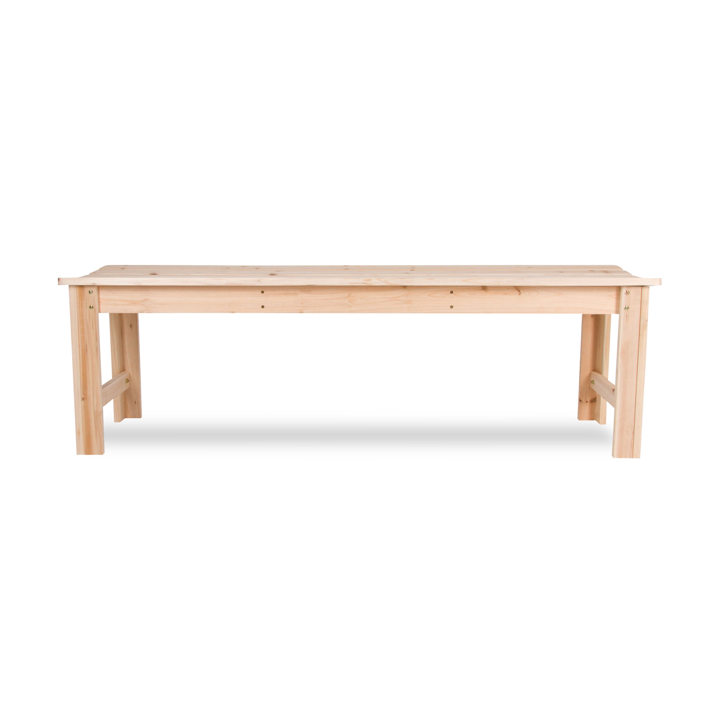 5 Ft. Backless Garden Bench, Natural