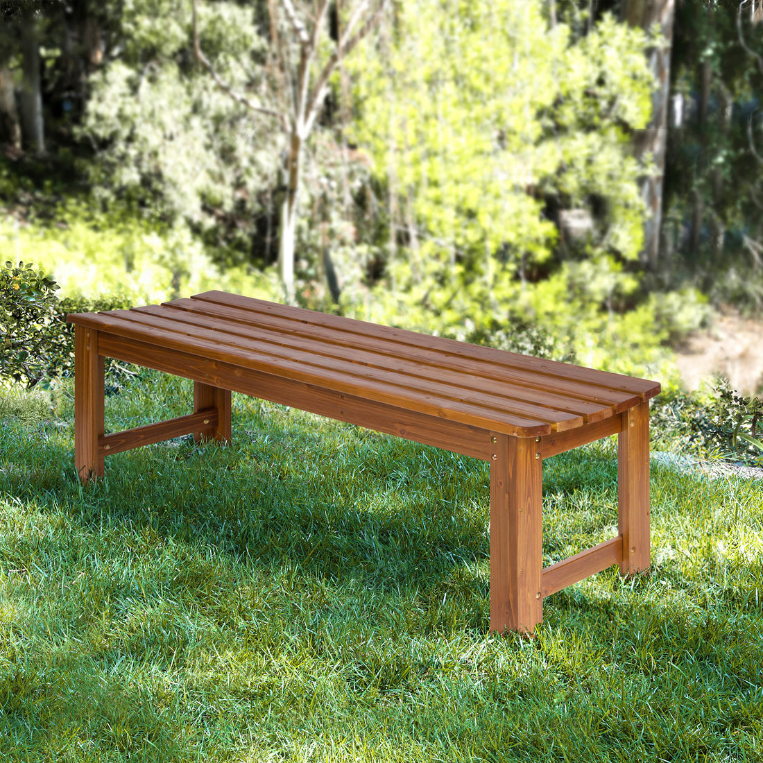 5 Ft. Backless Garden Bench, Oak