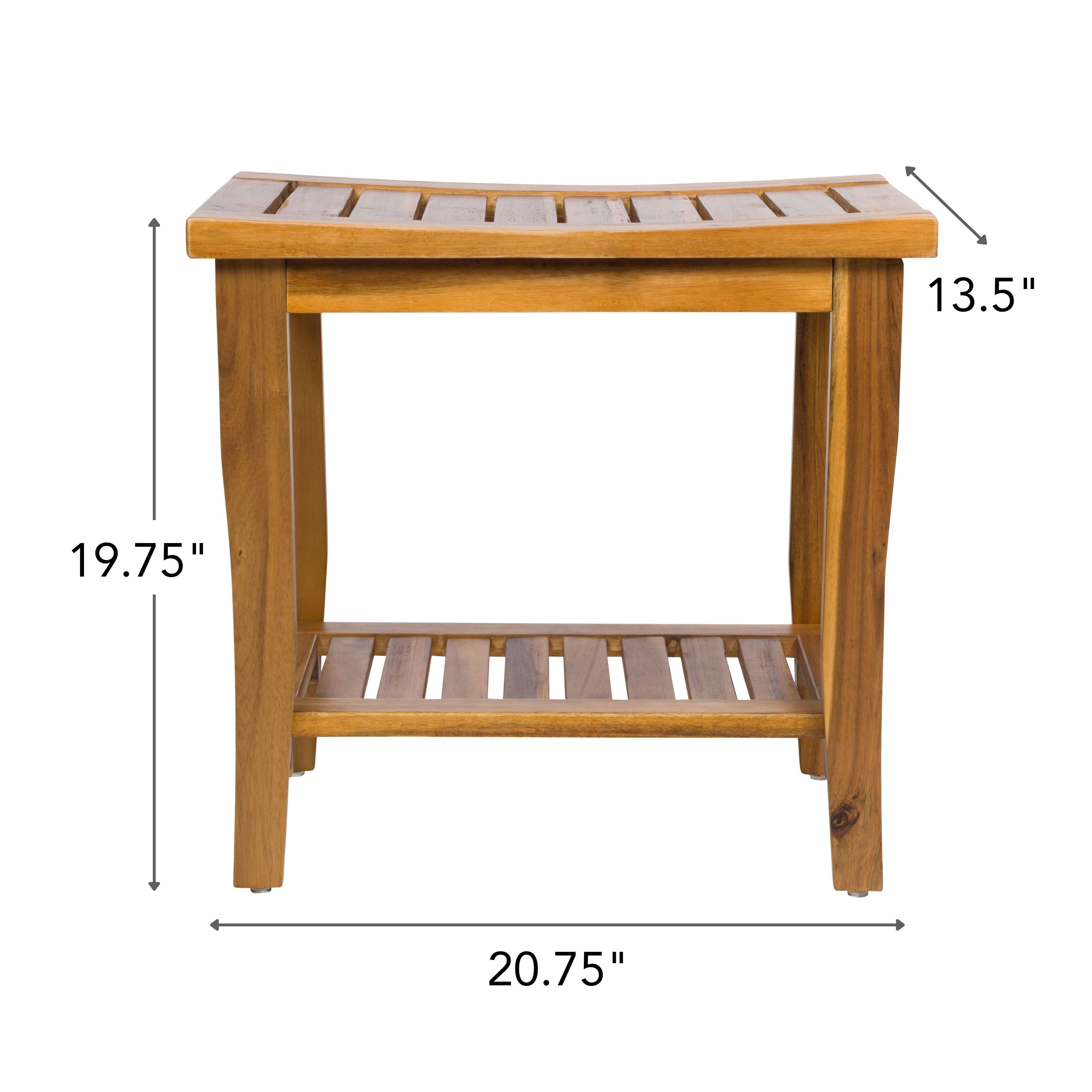 Acacia Shower Bench, Oak