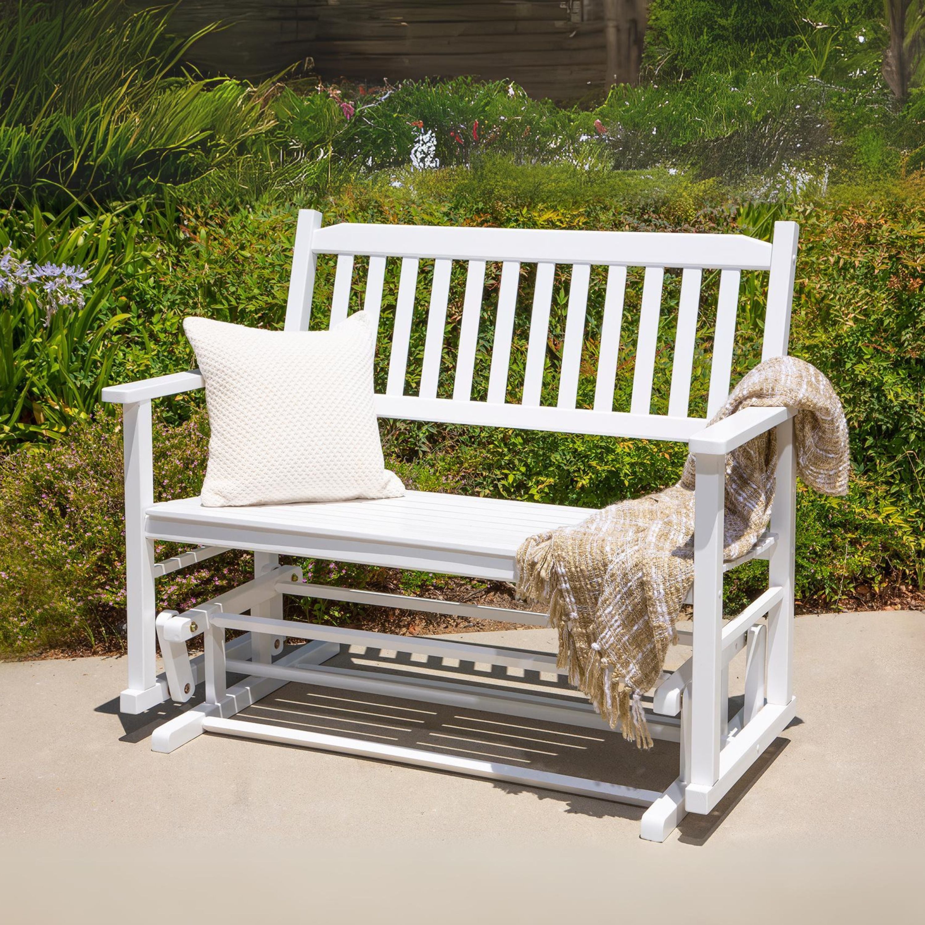 Torrey Outdoor Glider Loveseat, White