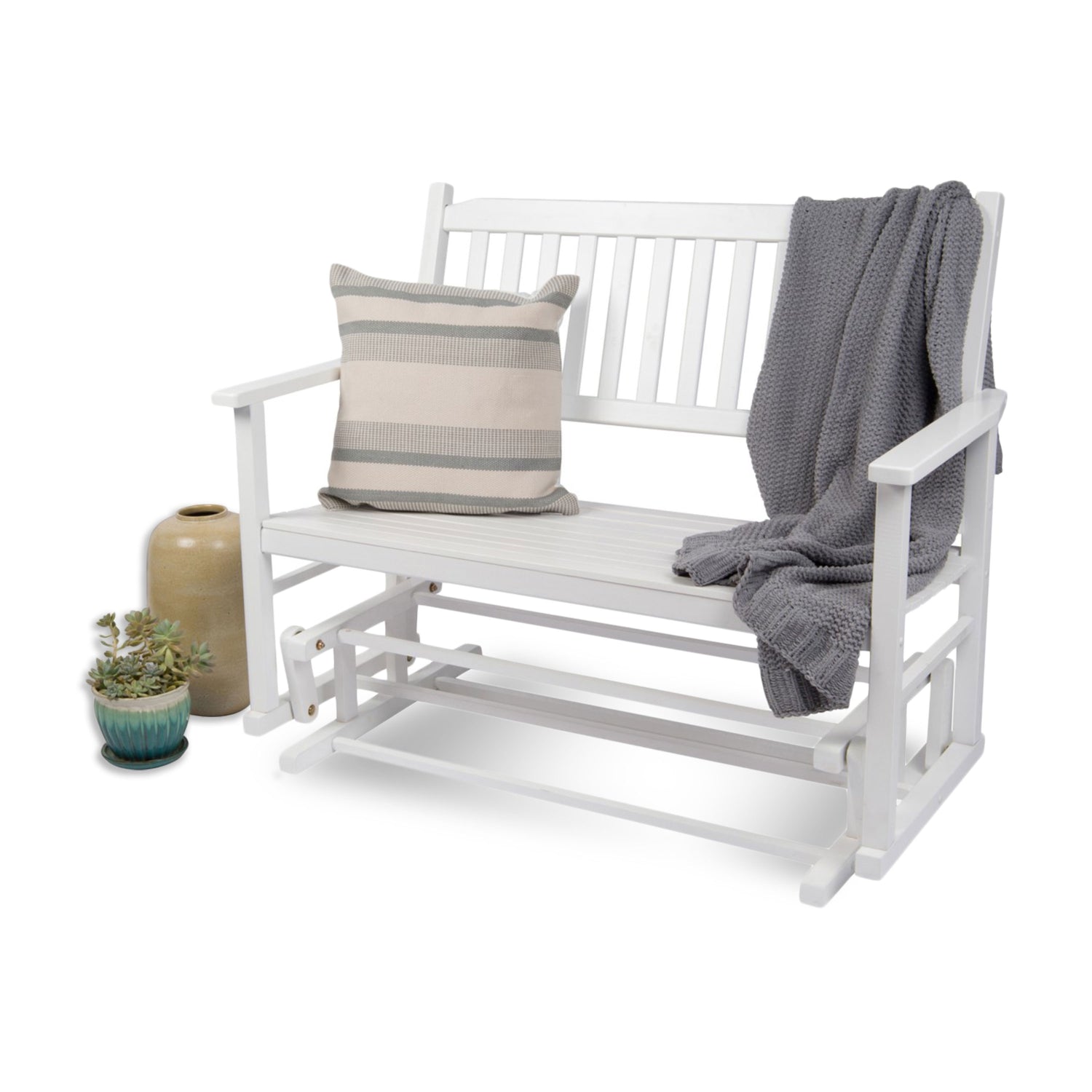 Torrey Outdoor Glider Loveseat, White