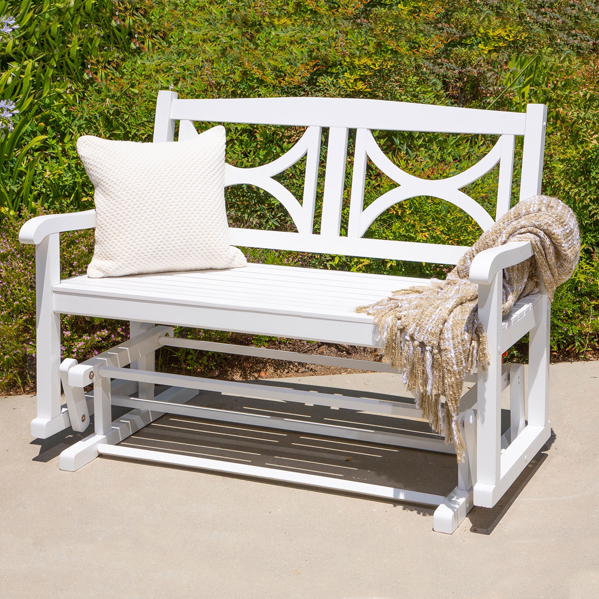 Luna Glider Bench, White