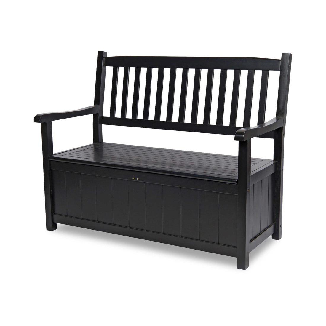 Ashton Outdoor Wooden Storage Bench, Black