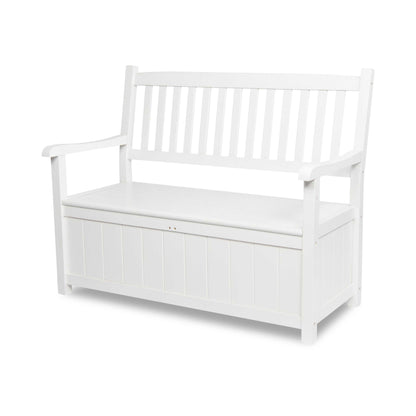 Ashton Outdoor Wooden Storage Bench, White