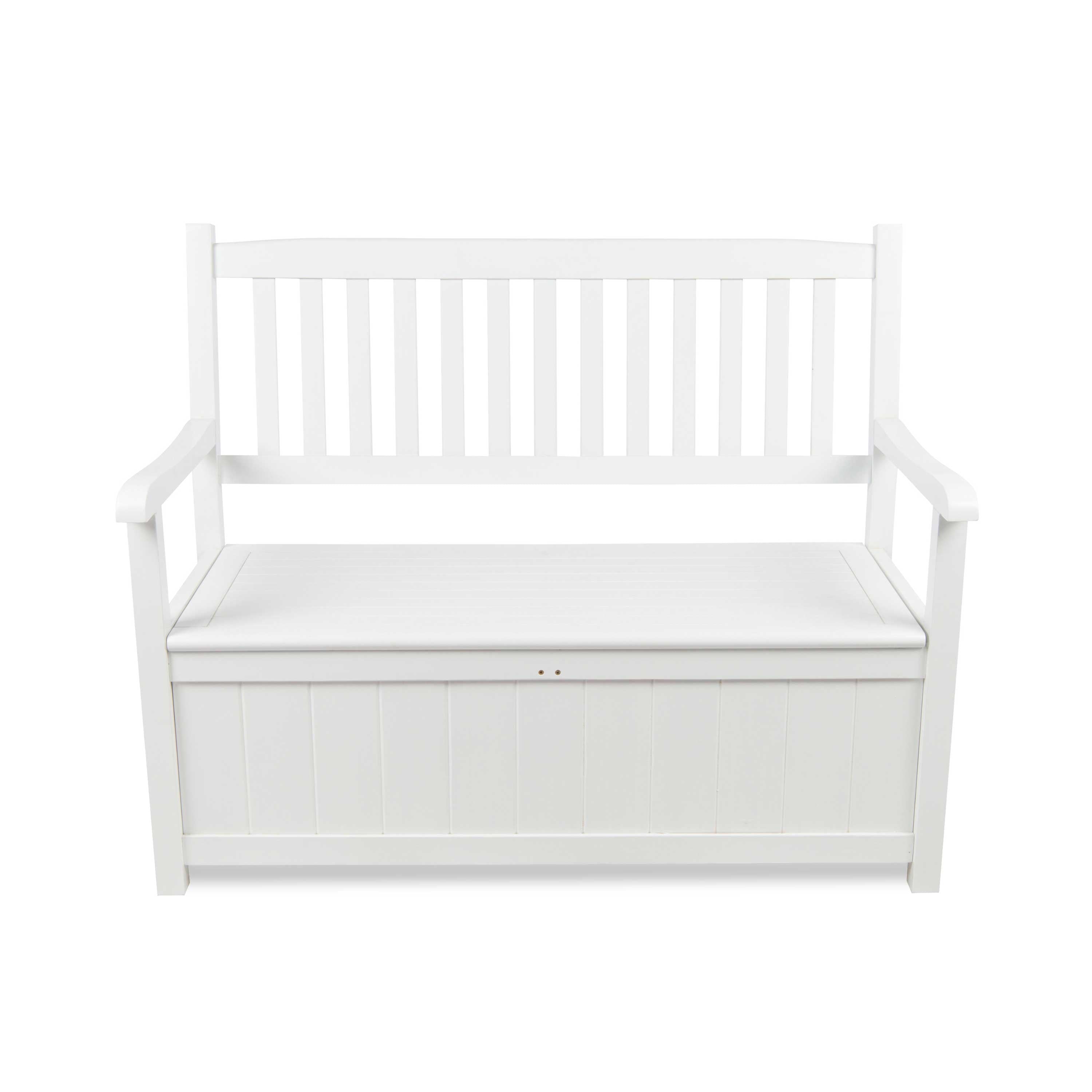 Ashton Outdoor Wooden Storage Bench, White