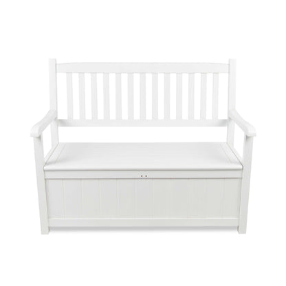 Ashton Outdoor Wooden Storage Bench, White