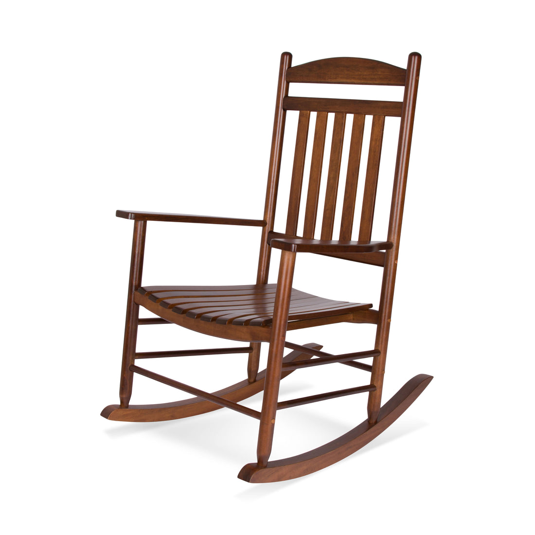 Wooden rocking chair on a white background 