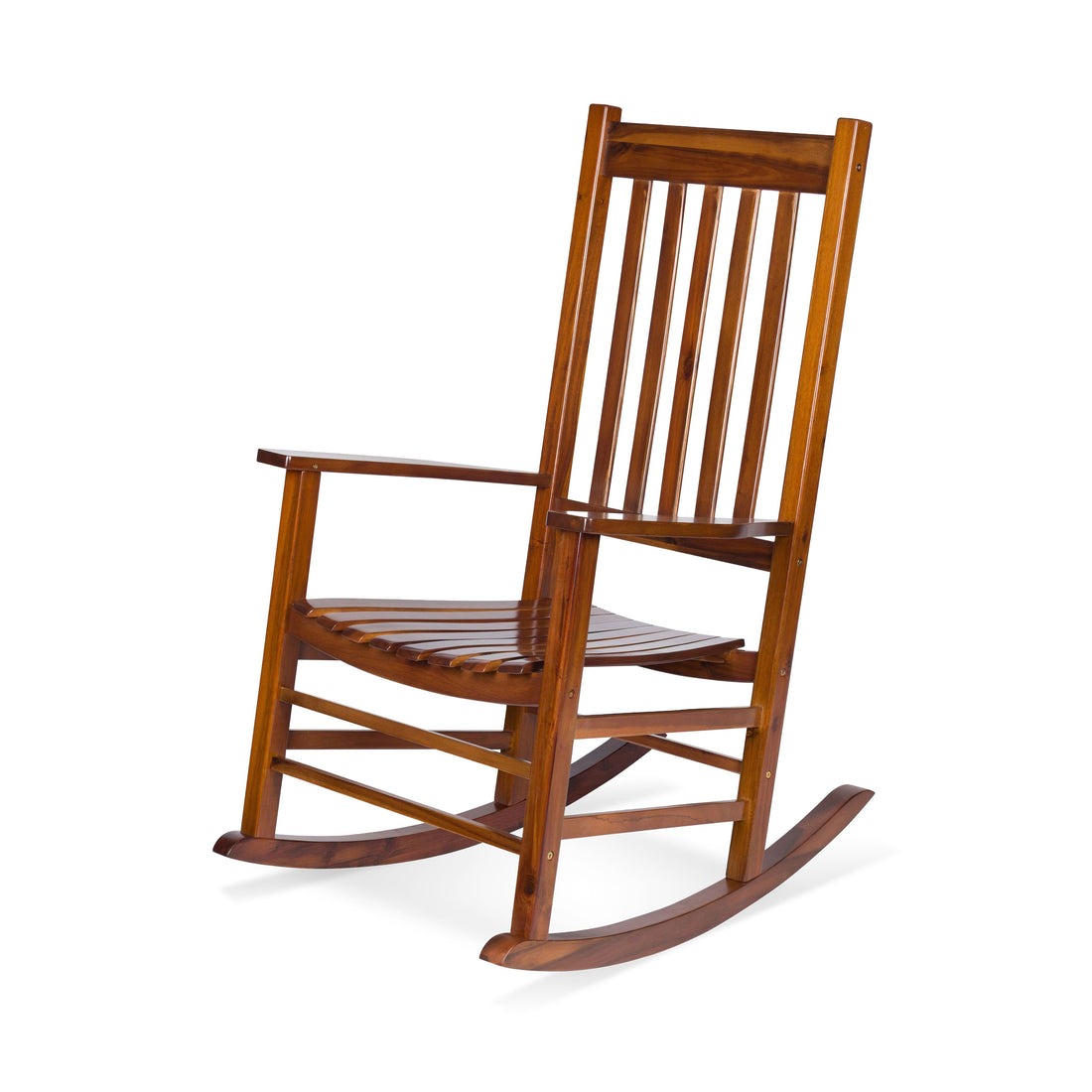 Wooden rocking chair on a white background 