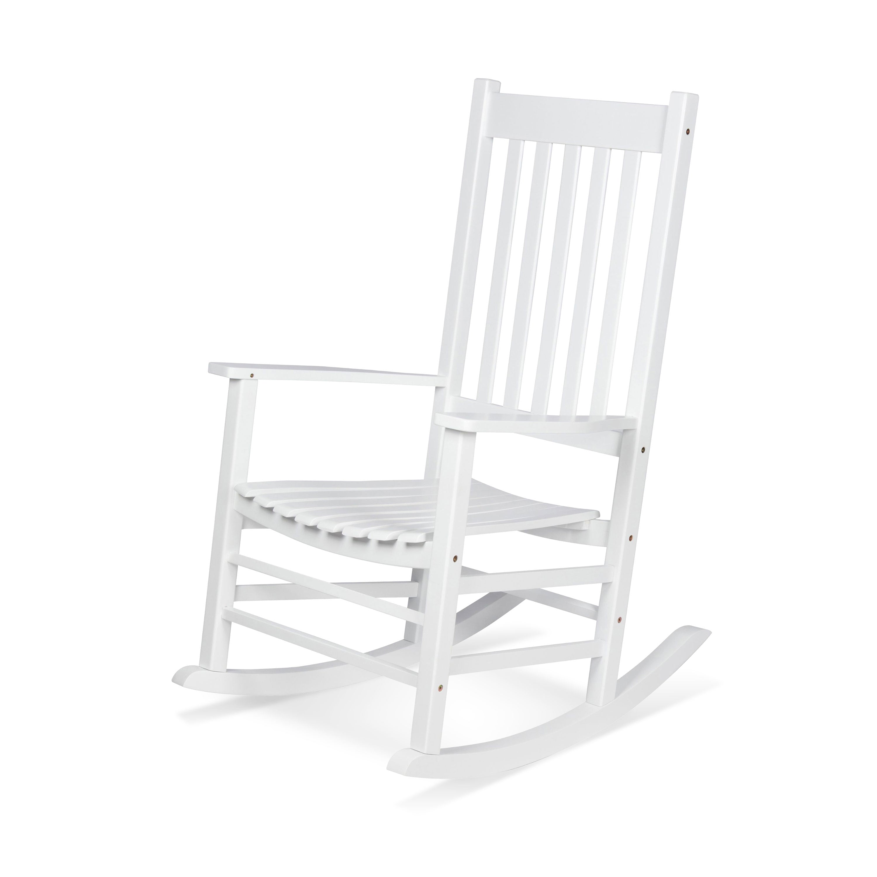 White wooden rocking chair on a white background  